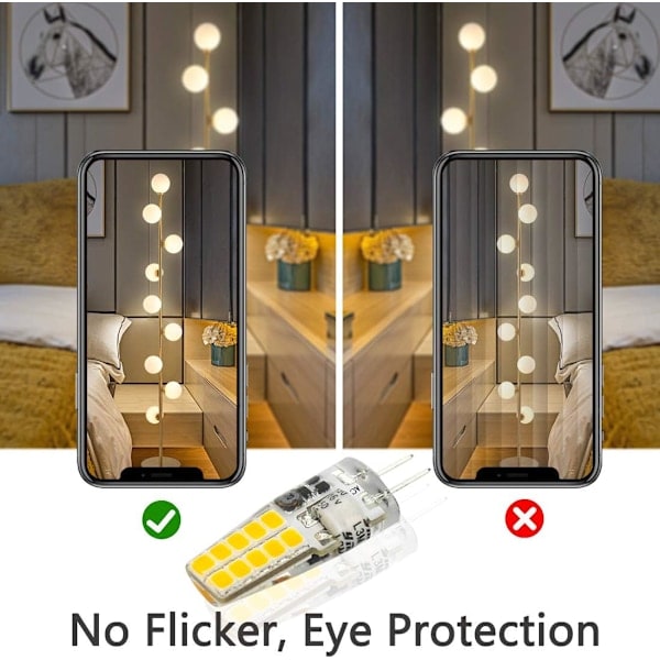 G4 LED-lampa, 2W motsvarande 20W varmvit 3000K 220LM 10-pack