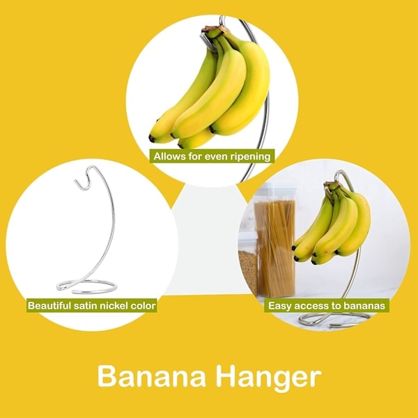 Bananholder Moderne Bananhænger Træstativ Krog til Køkken