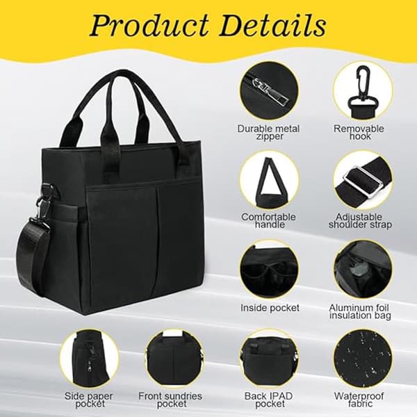 Changing Bag Backpack for Mom and Dad - Black 28x26x14cm Multifunctional Travel Organizer with Adjustable Strap