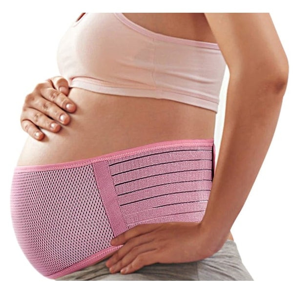 Graviditetsbelte Graviditetsstøtte Belte Bump Band Mage Støttebelte Mage Rygg Bump Brace Stropp (rosa)