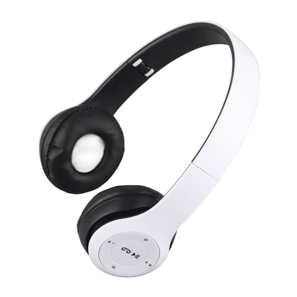 P47 Bluetooth Headset Multifunksjonelt Dyp Bass Støyreduserende Sammenleggbart Trådløst Sportheadset for Hjemmekontor Reise Hvit
