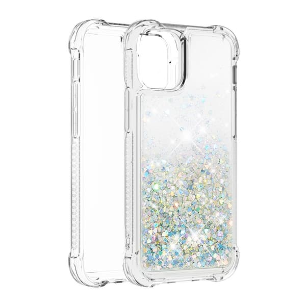 Glitter Bling TPU-deksel iPhone 13 Sølv