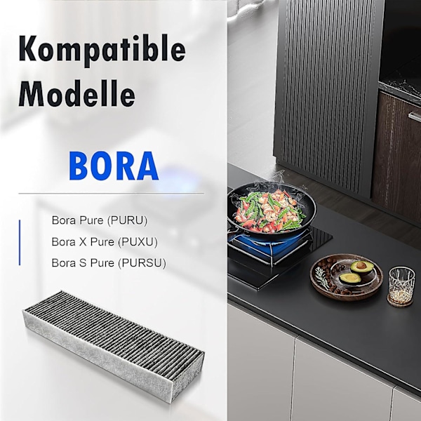 2024, 2-pack aktiverat kolfilter för Bora Pure/X Pure/S Pure köksfläkt, PUAKF filtertillbehör ersättningsfilter