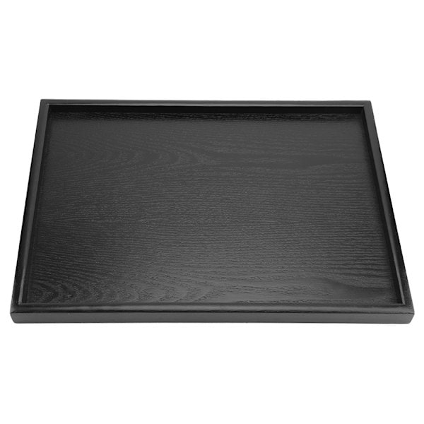 Rektangulär serveringsbricka i massivt trä för te, kaffe, snacks, mat och måltider