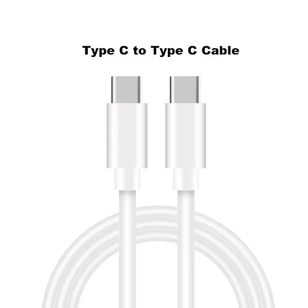 2-PACK 2m USB-C till USB-C snabbladdningskabel Vit white