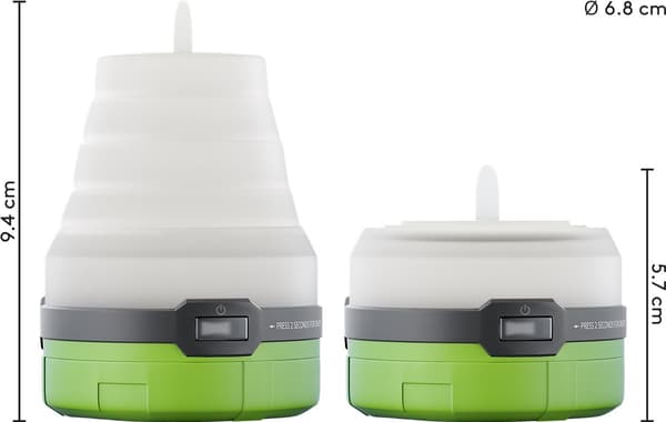 LED-campinglampe, 3-i-1, sammenleggbar Grön, Vit 72