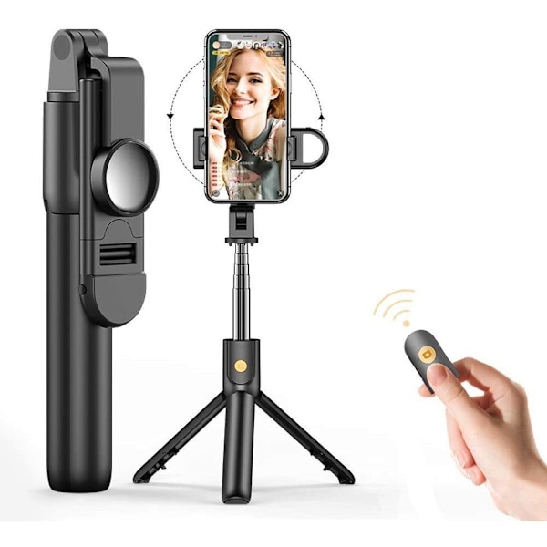 Selfiepinne med ljus 4 i 1, Mini Selfiepinne med fjärrkontroll Selfiestick