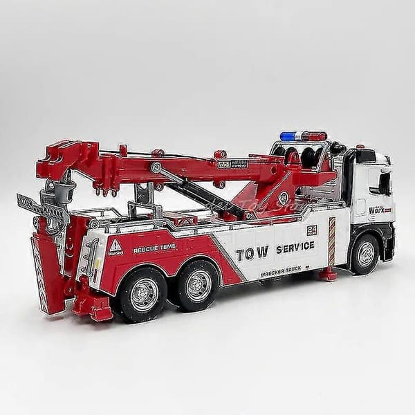 1:32 Trykstøbt Modelbil Legetøj Stor Dobbeltkrog Trafikvej Redningsbil Miniaturekopi Med Lyd Lys Stor blue