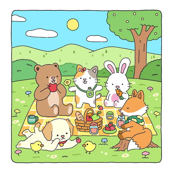 Fuzzy Friends: Supersød Malebog for Voksne og Teenagere med Bedårende Dyrekarakterer (Fuzzy Friends Malebog)