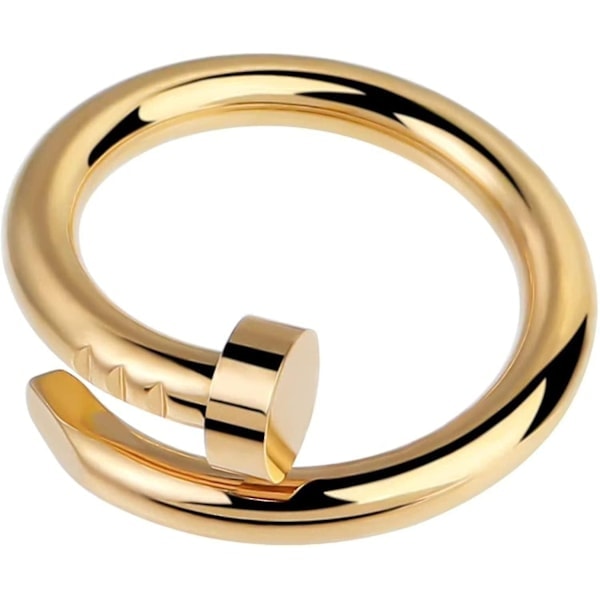 Nagelring 18k Gult Guld / Vitt Guld Clou Ring Kärleksring För Kvinnor Födelsedag Julklappar