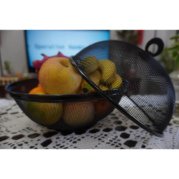 Fruktkurv med lokk - Snacks Fruktskål - 27*25*14 cm - (2 Fruktkurver + 2 Lokk; 4 Stykker Totalt)