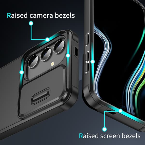 Kompatibel med Samsung Galaxy S25 Plus Cover Kamerabeskyttelse Sort
