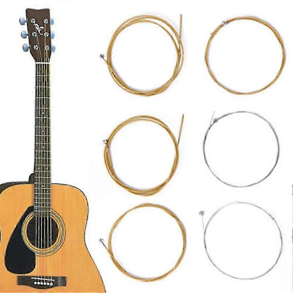 Varmbalanserade bronsgitarrsträngar, 6 st, för akustiska gitarrer, 150XL