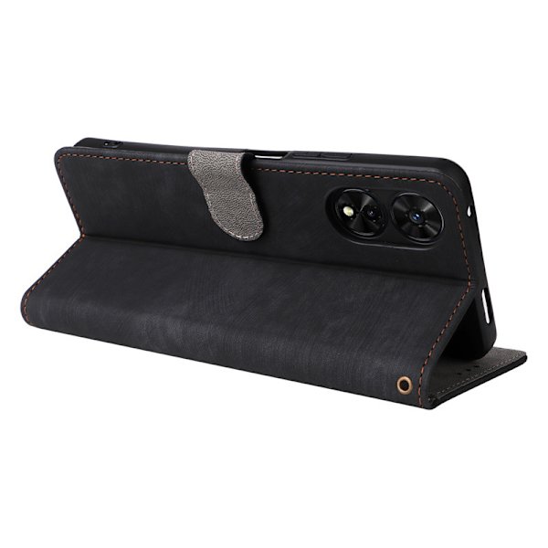 Ægte læder telefoncover til TCL 505 Black