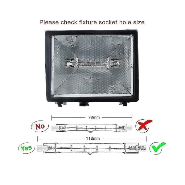 R7s 200w 230v Halogenlampa 118mm - Dimbar, 6-pack