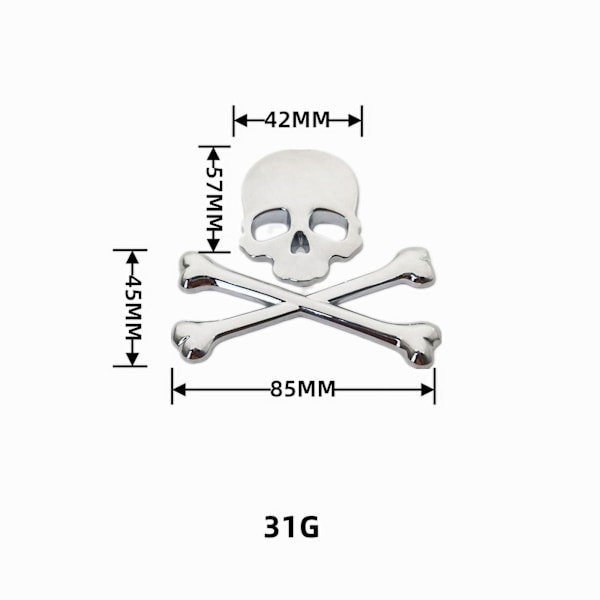 Cool Personality 3D Metal Skull Skeleton Death Car Motorcycle Emblem Badge Sticker Car Styling Decals Accessories