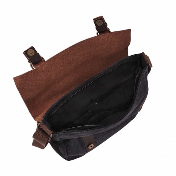 Canvas skuldertaske Sort Black one size