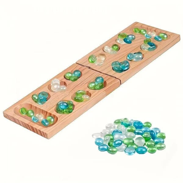 Mancala Brädspel – Vikbart Ädelstensstrategispel Räkneleksak D