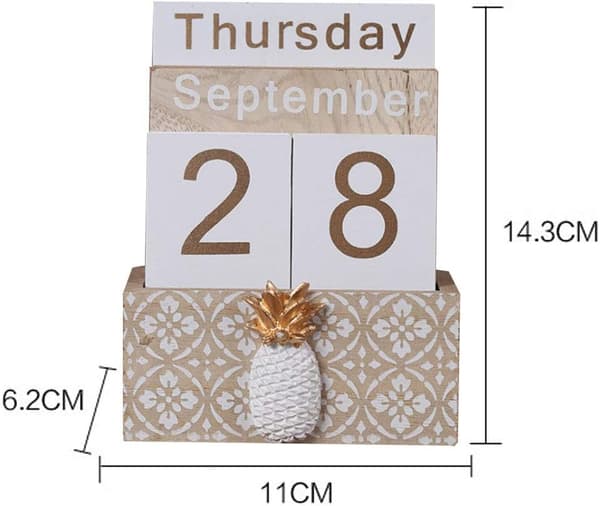Hot deal til lav pris! Tre-evighetskalender, Vintage Treblokk Evighetskalender - Glad