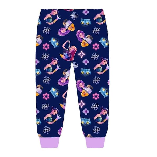 K-Pop Devil Hunter långärmad pyjamas för barn, söta tecknade pyjamas för barn, lämplig för både sömn och vardagsbruk, blå. blue 150