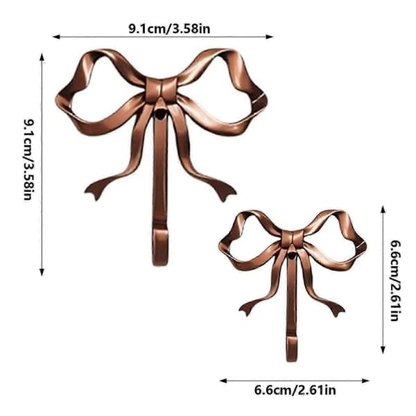 2 kpl Seinäkoukkuja Rusetti Monitoimiset Koristeelliset Rusetti Seinäkoukut Red Copper
