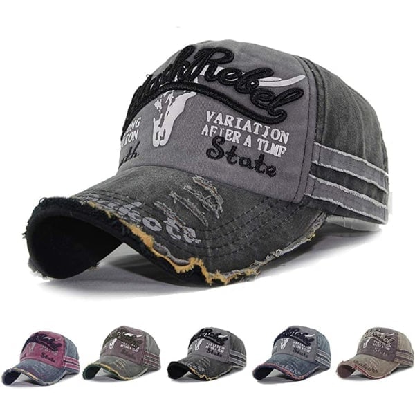 Keps Vintage puuvillakeps Unisex Kulunut Snapback Trucker-lippis
