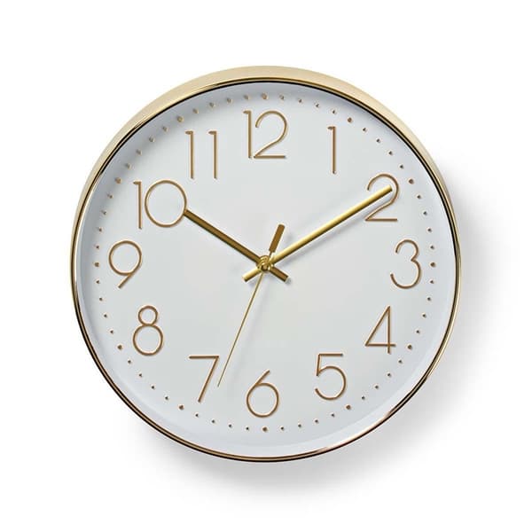 Glad-Nedis Väggklocka | Diameter: 300 mm | Plast | Guld / Vit,,768