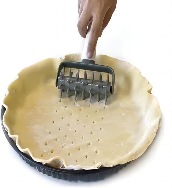 Kjevle - Deigkutter - Pizzadeigpinne - Kake-/kjeksbaking - Deigprikker - Pizzastanser - Bakeutstyr - ABS- og PP-materiale - Hvit og