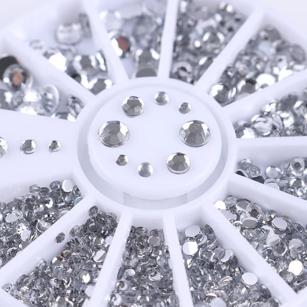 Rhinestone 4-størrelser - Sølv Klar Silver silver