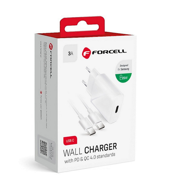 20W USB-C-hurtiglader med kabel for Samsung S20/S21/S22