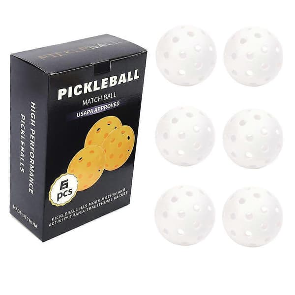 Indendørs pickleball sæt (hvid, 6 dele)