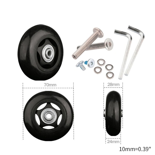 Resväska Hjul Bagage Ersättningshjul Resväska Spinner Hjul Tillbehör