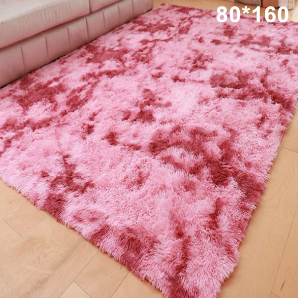 Stue Tæppe Soveværelse Sengemåtte Enkel Moderne Husholdningsgulvmåtte Blød Flerzone Anvendelsesfilt Rød Red 80cm*160cm