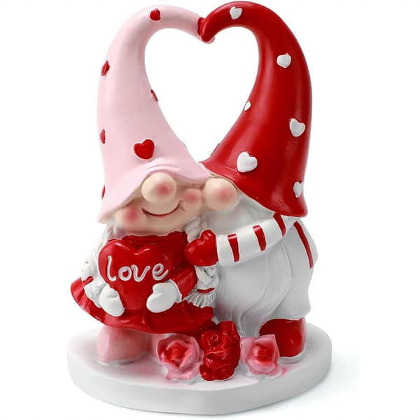 Hjertegnomparfigur - Valentinsdagsdekor og gave