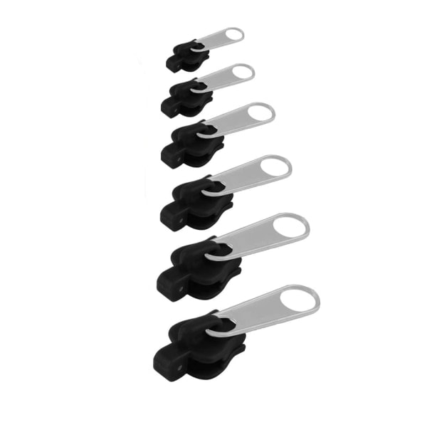 Dragkedjelöpare 6-pack/3 storlekar Svart