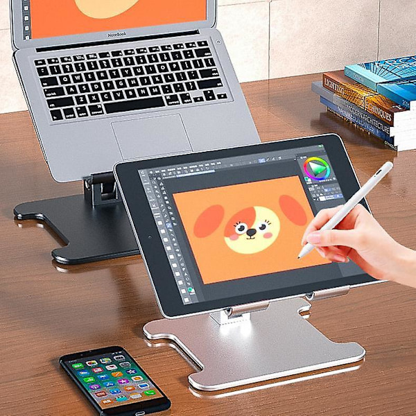 Tablet PC-stativ Mobiltelefonstativ Foldbart iPad-stativ Mobiltelefonstativ Sort