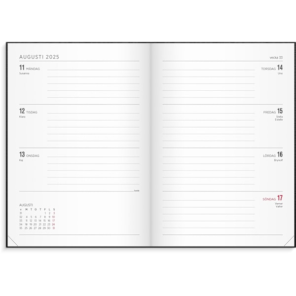 Kalender 2025 Senator A5 Vega svart
