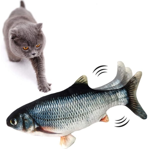 Interaktiv Katt Leksak Spjällande Fisk Grå
