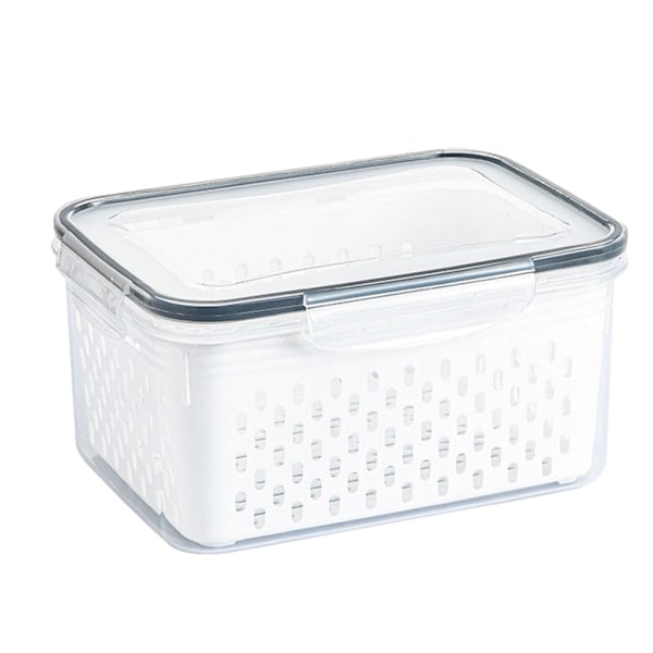 Färska frukter Innovativ fruktförvaringslåda Fruktförvaringsbehållare för kylskåp Crisper Box LightGray 3300ML 1Set22.7cm*16.5cm*11.5cm