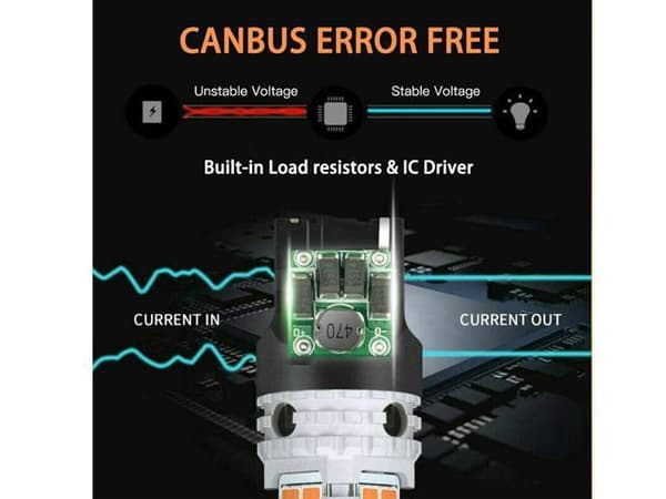 Bau15s gul blinklys Canbus LED-lamper 12v py21w diadem silver Silvergrå