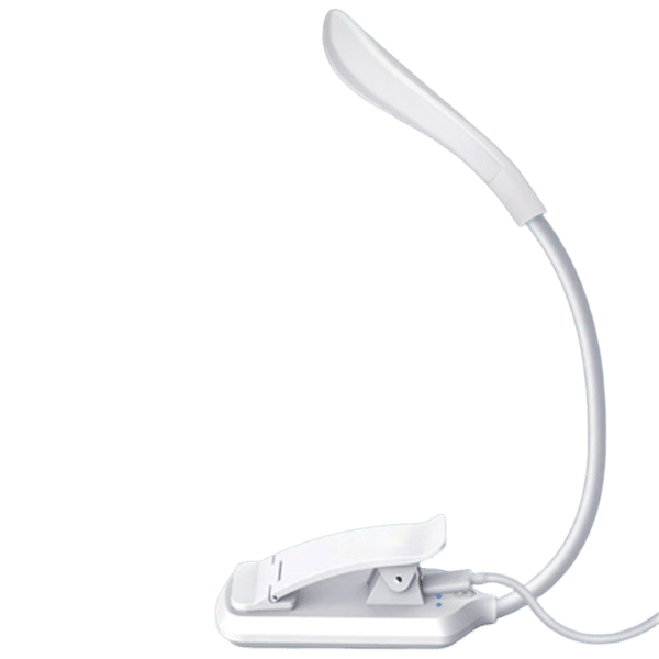 Leselampe, LED-boklampe med 3 lysmoduser, oppladbar Vit