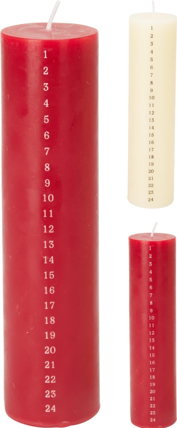 Adventslys Datolys Hvidt 20 cm Vit white