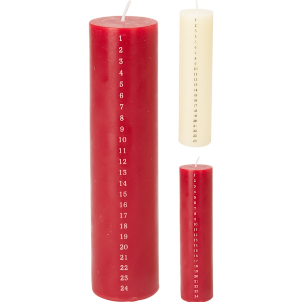 Adventslys Datolys Hvit 20 cm Vit white