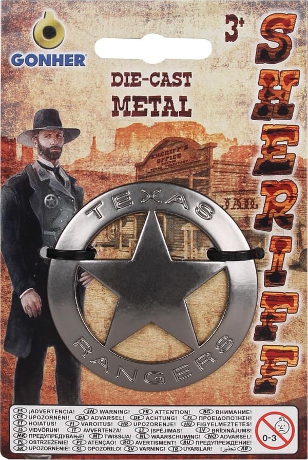 14/0 Magnetisk Metall Sheriffstjerne Grey gray