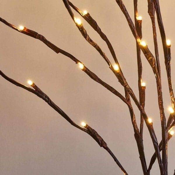Konstgjord gren ljusslinga LED-lampor Nordisk rumsinredning flickrum (3 grenar levereras med batterier)