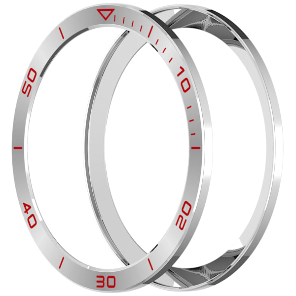 Garmin Tactix 8 47mm Bezel: Sølv-Rød Tidssone-utgave