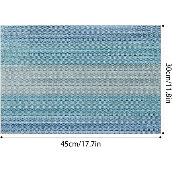 Bordstabletter för matbord, set om 6, tvättbara, värmebeständiga, halkfria, PVC, vattentäta, vävda, vinyl