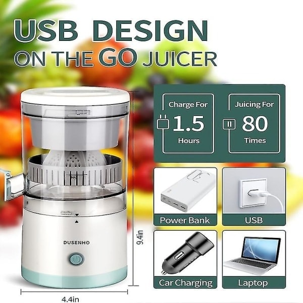 Elektrisk USB Juicer, Genopladelig, Bærbar til Hjemmebrug