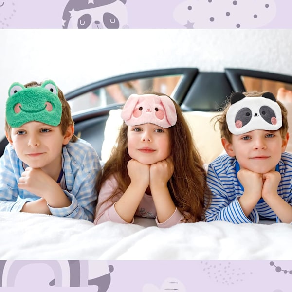 Sovmask Barn 3-pack Ögonmask Barn Sovmask Söta Djur