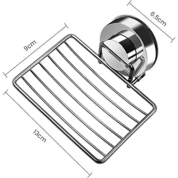 Set med 2 sugpropps tvålkoppar, rostfritt stål, silver